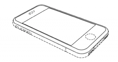 apple iphone design patent drawing in perspective view